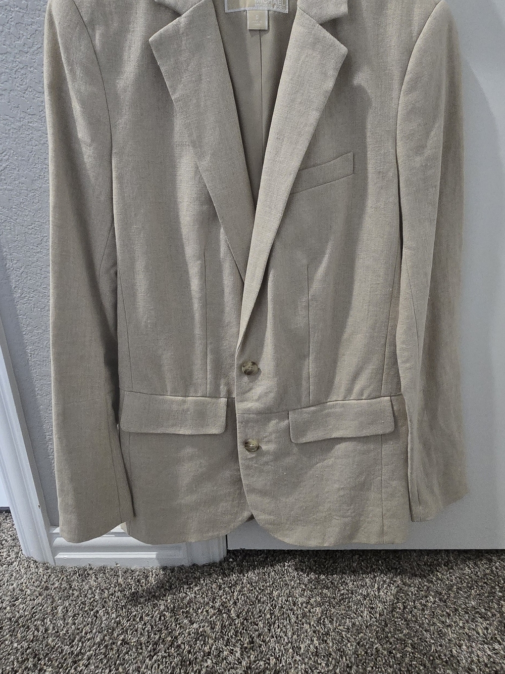 Michael Kors Light Beige Linen Sport Coat - Two-Button Blazer